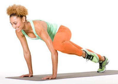 Twisting knee plank