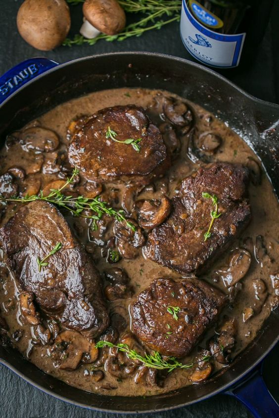 Filet Mignon in Mushroom Wine